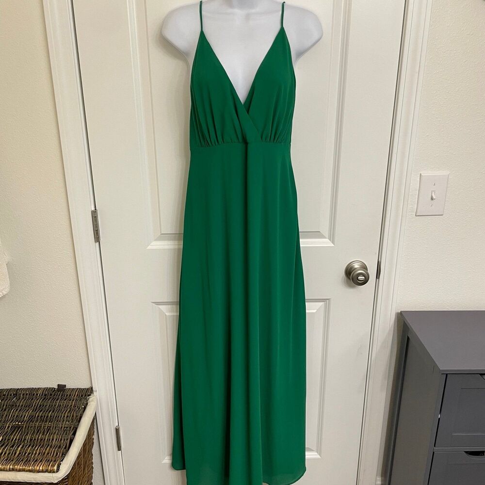 NWT - e.ssue - emerald green backless maxi dress - size small